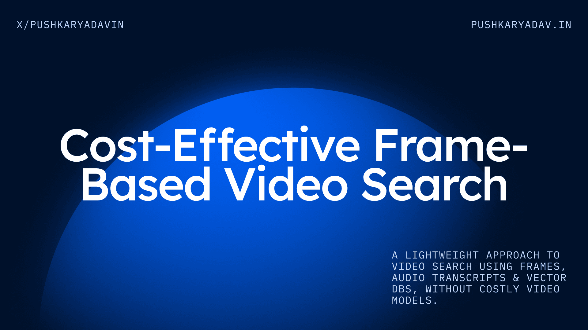 Cost-Effective Video Search with Frame-Based Multimodal Embeddings